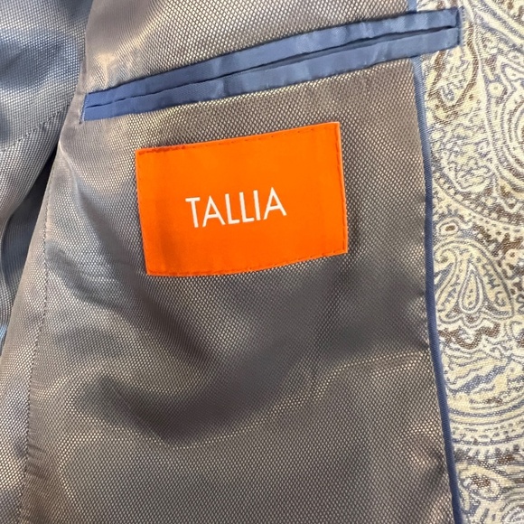 NWOT Men's Tallia Paisley Shimmer Linen Blend Blazer Sport Coat Jacket 42 R - Picture 5 of 7